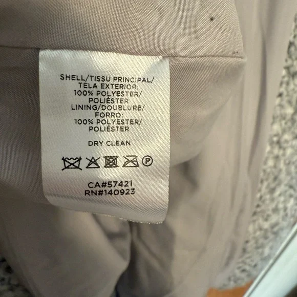 Loft Salt and Pepper Boucle Coat, Asymmetrical Zipper, Size L - Picture 8 of 8